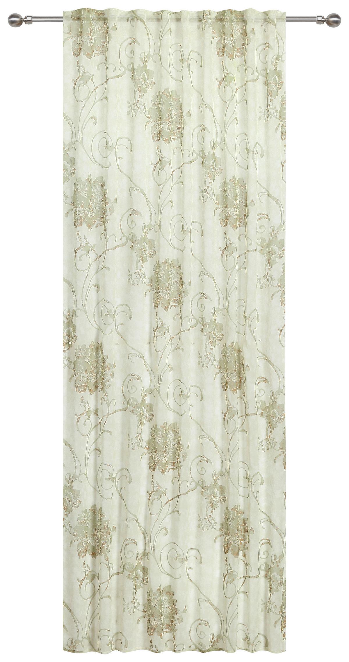 Vorhang mit Band Sarah 140x245 cm Grün - Grün, ROMANTIK / LANDHAUS, Textil (140/245cm) - James Wood