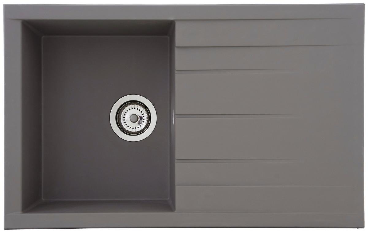 Spüle Respekta Houston Kunststein Bxt: 80x50 cm - Grau, Trend, Glas/Kunststoff (80/21/50cm) - Respekta