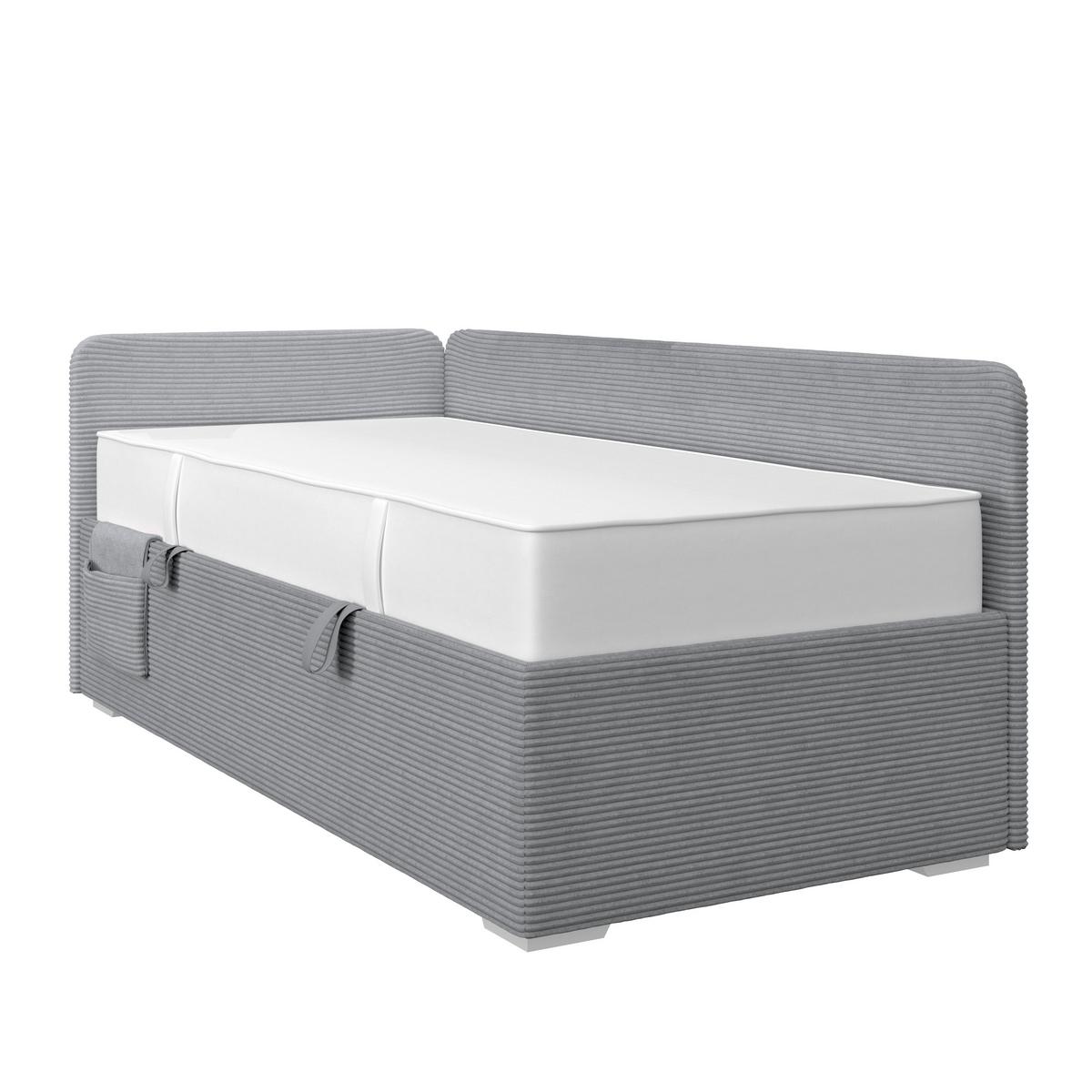 Kárpitozott Ágy Remi 90/200cm - ezüstszínű, Modern, textil/fa (90/200cm)