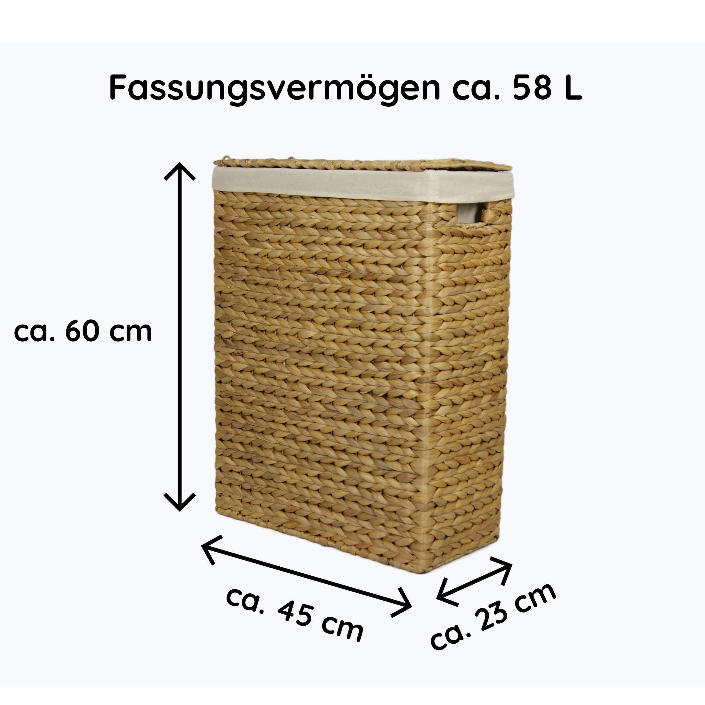 Wäschesammler LxBxH: 45x23x60 cm - Braun, Basics, Holz (45/23/60cm)