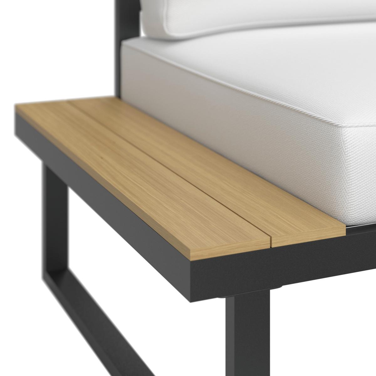 TERASOVÁ SEDACÍ SOUPRAVA ARIANNA - černá/krémová, Moderní, kov/textil (228cm) - Bessagi Garden