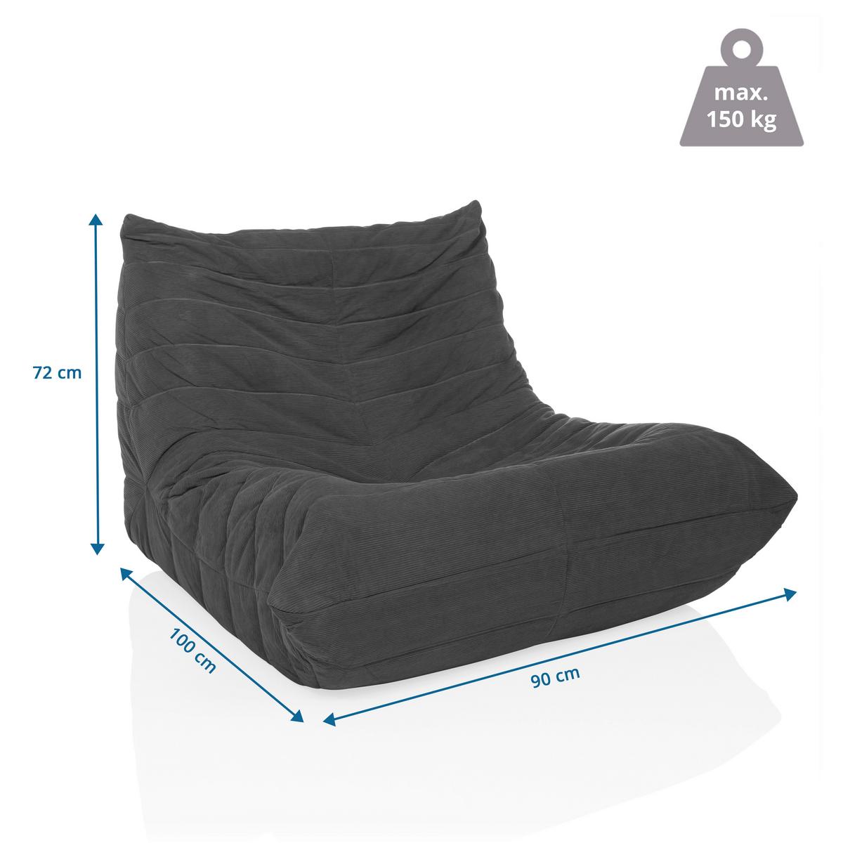 Loungesessel Sitzolo Grau B: 90 cm - Grau, MODERN, Textil (90/72/100cm) - MID.YOU