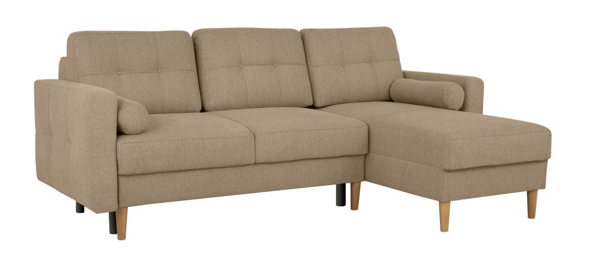 Ecksofa Noret, Hellbraun S: 223x157 Cm - Hellbraun/Buchefarben, Design, Textil (223/157cm) - MID.YOU