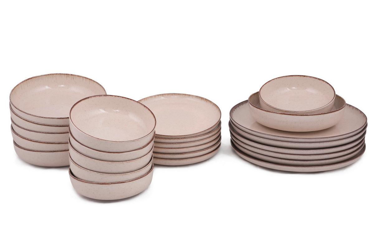Kombiservice Porzellan Für 6 Personen, Cremefarben - Creme, Basics, Keramik - P & B