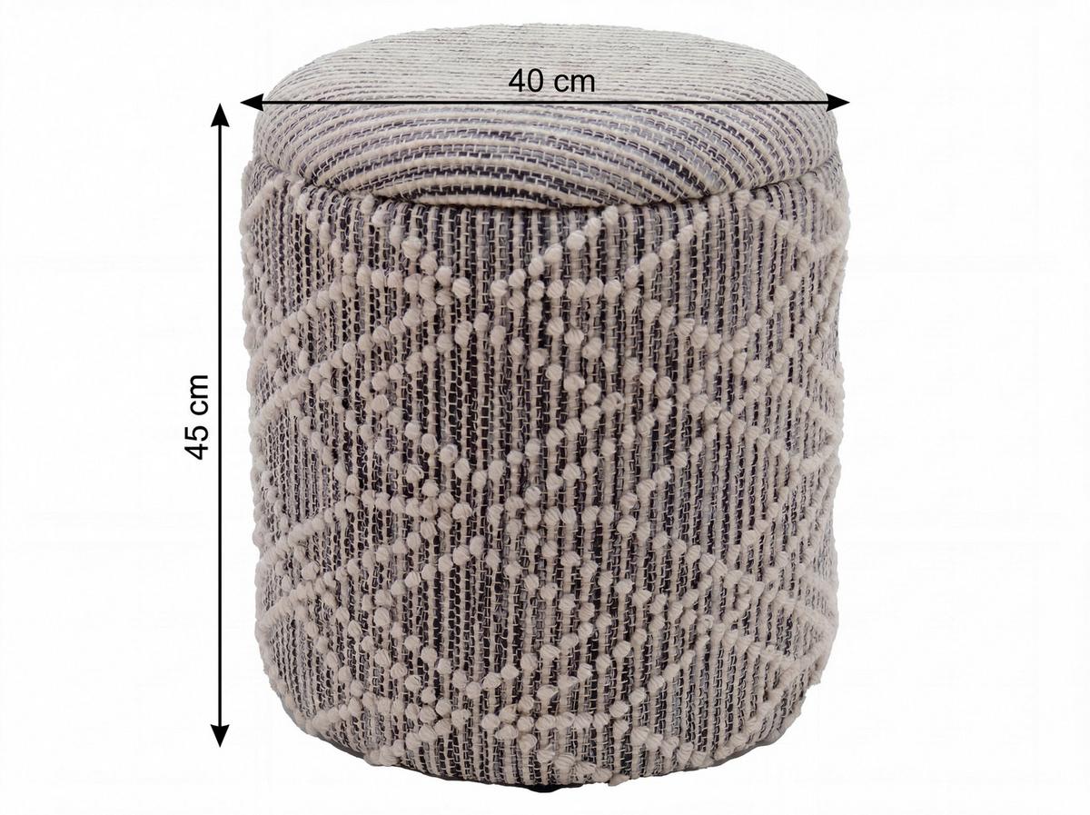 Taburet, š: 40 cm - šedá, Design, textil (40/45/40cm) - Livetastic