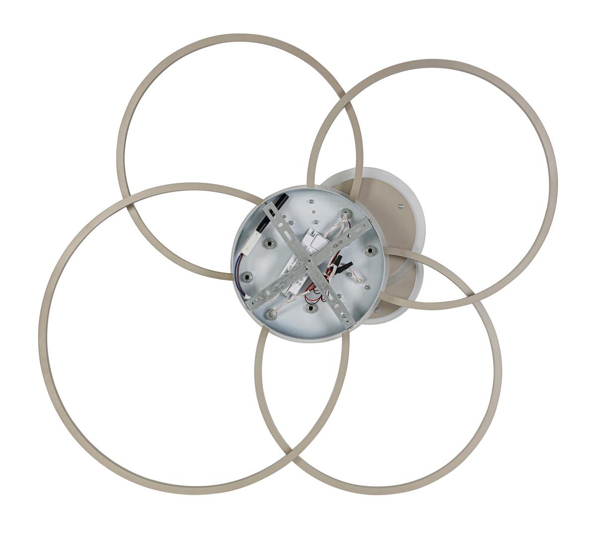 LED-Deckenleuchte Chiara - Chromfarben/Champagner, Basics, Kunststoff/Metall (91/81/9,5cm) - Luca Bessoni