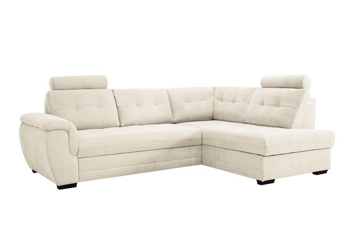 Rohová sedačka FALCO, pravá, krémová žinylka,2x op.hlavy - černá/krémová, Konvenční, dřevo/kompozitní dřevo (251/183cm) - Ondega