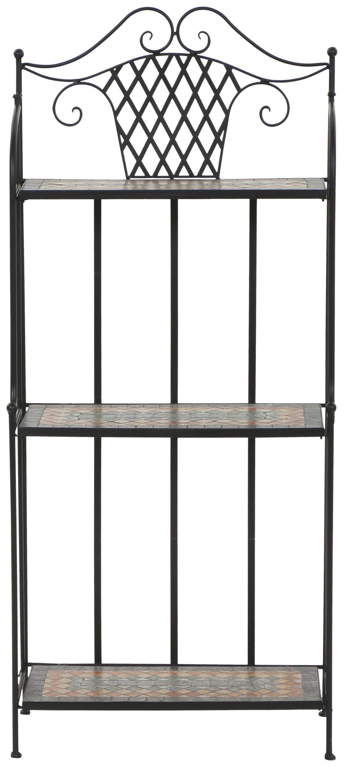 Gartenregal Metall/Keramik Bunt/Schwarz B/H: ca. 62/142cm - Multicolor/Schwarz, MODERN, Keramik/Metall (62/142/29cm) - Siena Garden