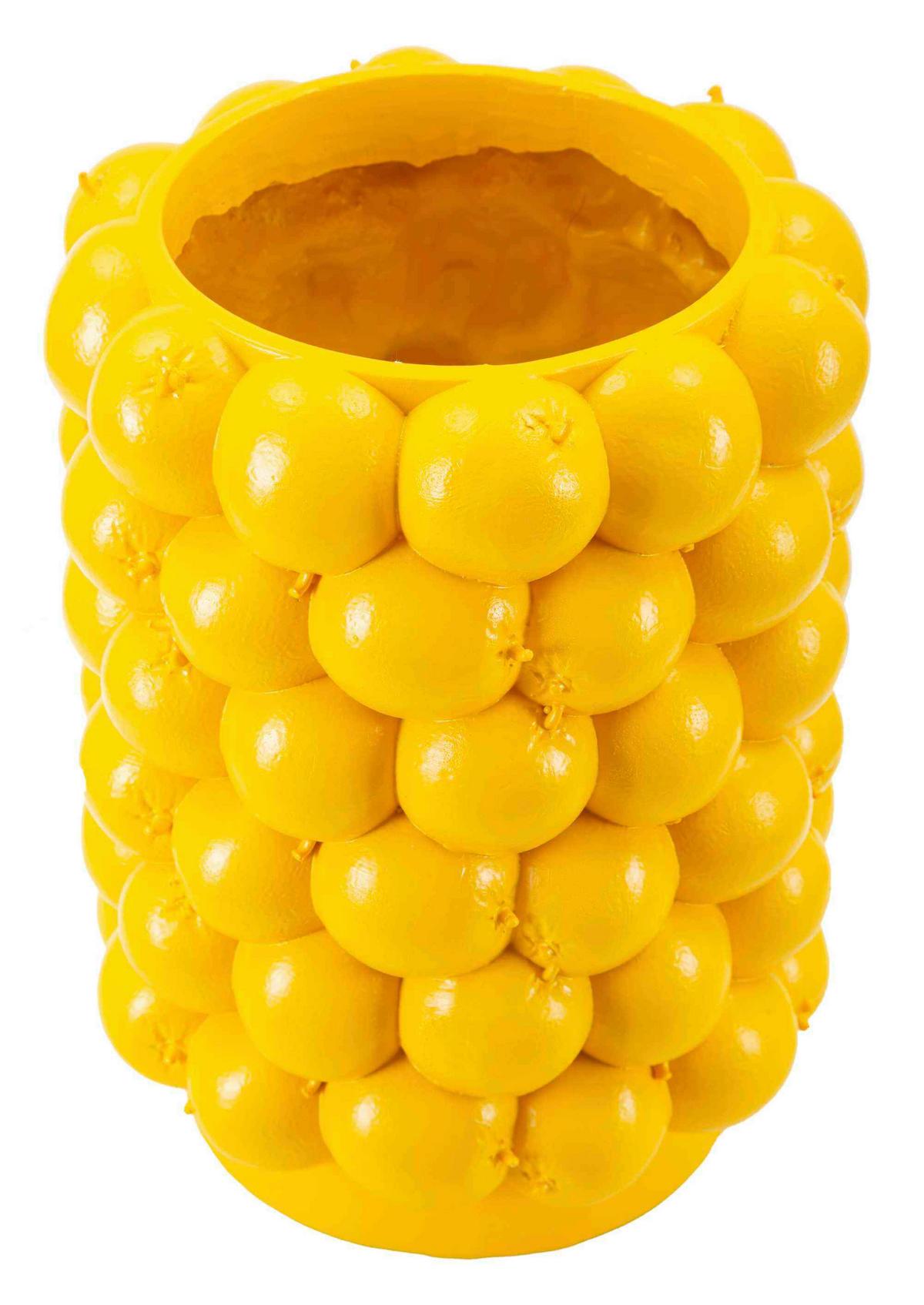 Vase Lemons Gelb B: 21 cm - Gelb, Basics, Kunststoff (21/28/21cm)