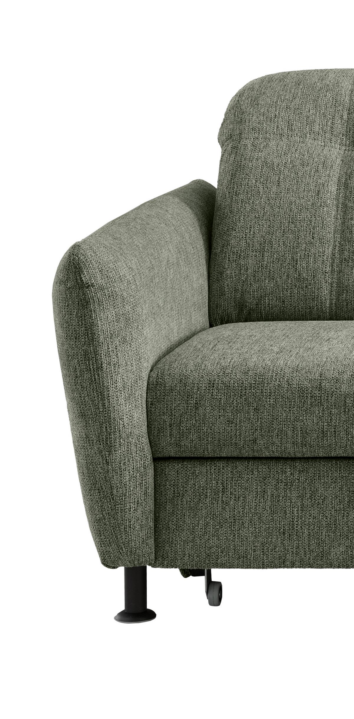 Ecksofa Minori Chenille Grün - Schwarz/Grün, MODERN, Textil (267/184cm) - Livetastic