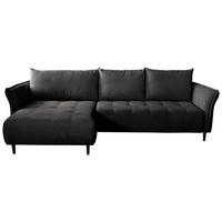 Ecksofa mit Schlaffunktion & Bettkasten Monte Carlo Schwarz - Schwarz, Trend, Textil (160/290cm)