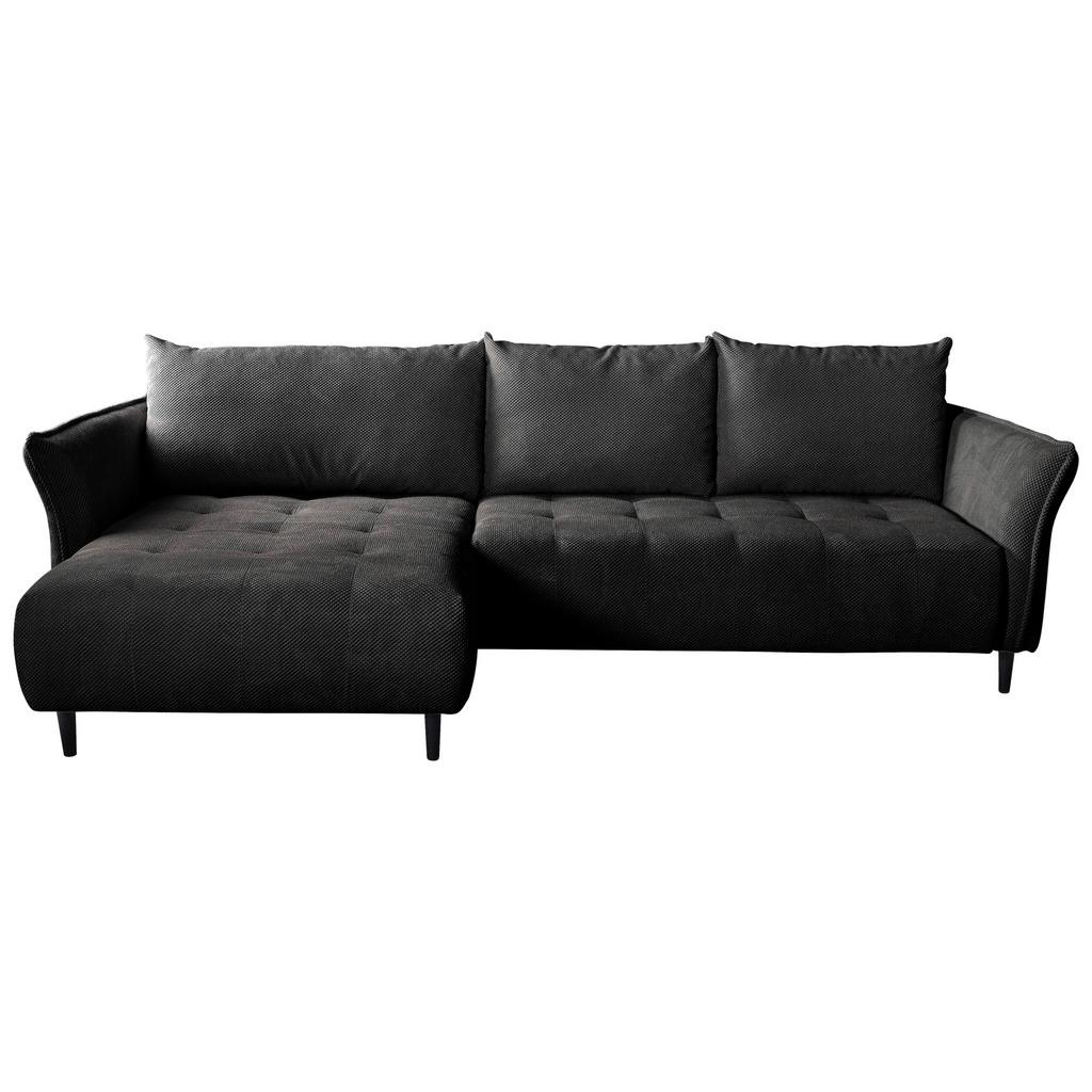 Ecksofa mit Schlaffunktion & Bettkasten Monte Carlo Schwarz