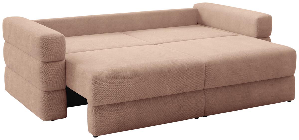 Schlafsofa Terazzo Rosa B: 254cm - Schwarz/Rosa, Design, Textil (254/93/167cm) - Livetastic