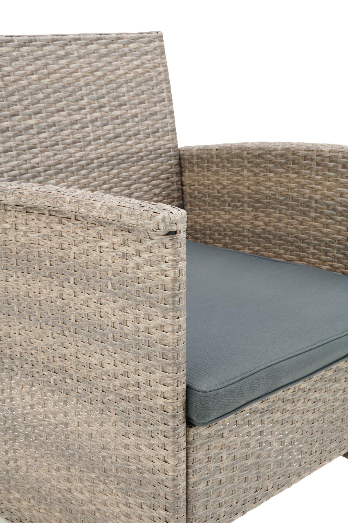 Loungegarnitur Barbara Aus Metall/Kunststoff/Glas - Dunkelgrau/Schwarz, MODERN, Glas/Kunststoff - Luca Bessoni