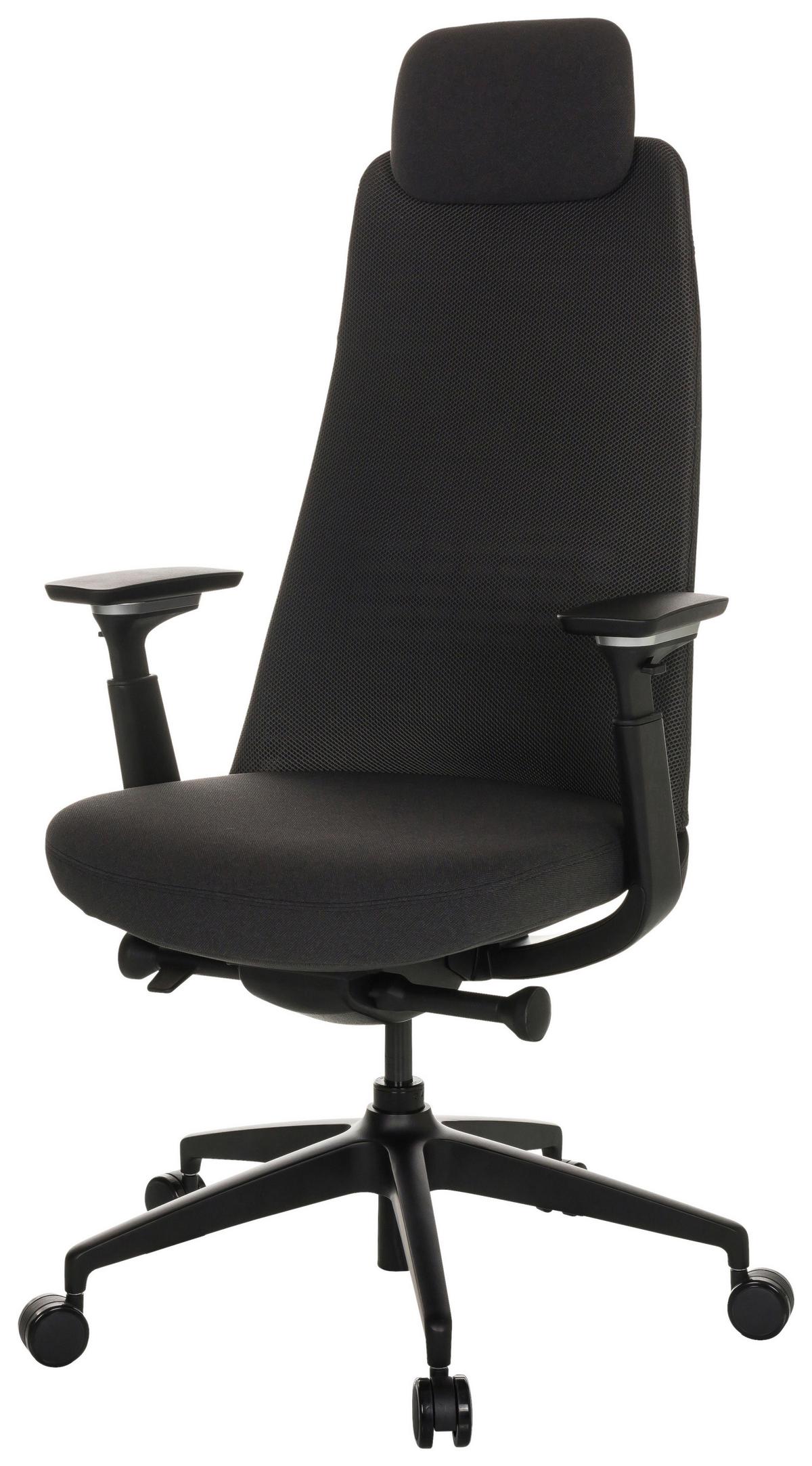 Drehstuhl Yucano - Schwarz, Basics, Kunststoff/Textil (68/120-131/60cm) - MID.YOU