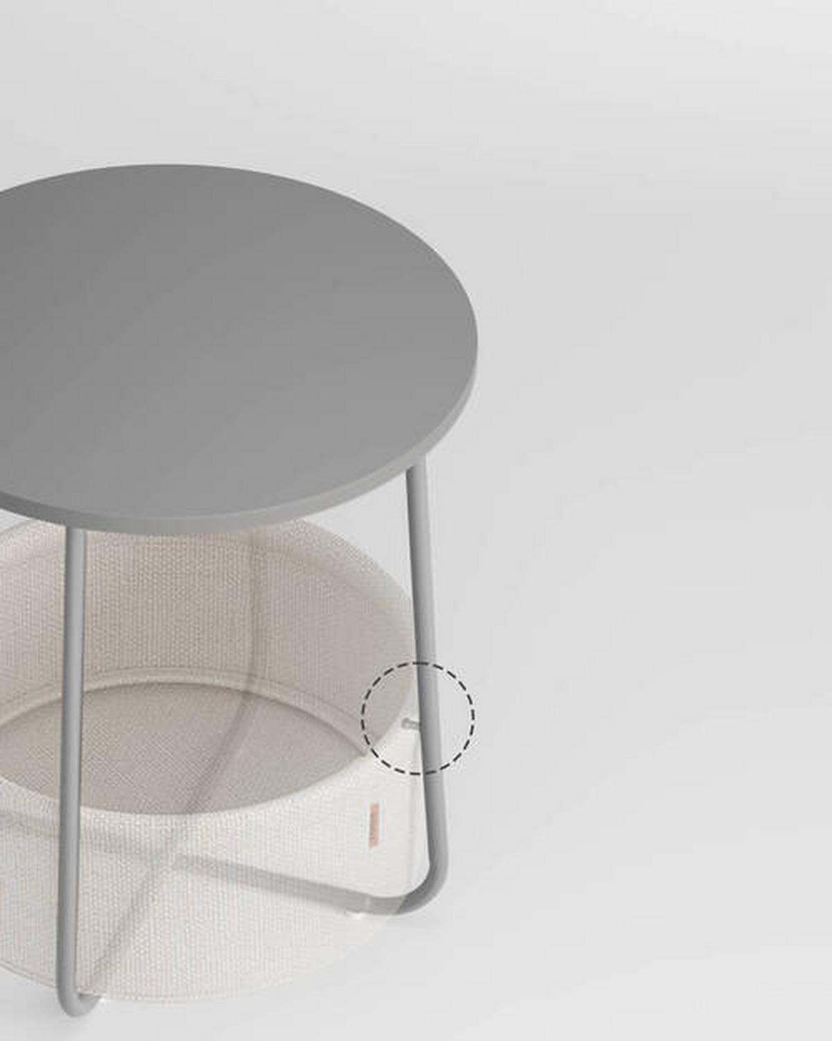 ODKLÁDACÍ STOLEK ECO - šedá/bílá, Design, kov/dřevo (45/45/51cm) - Boxxx