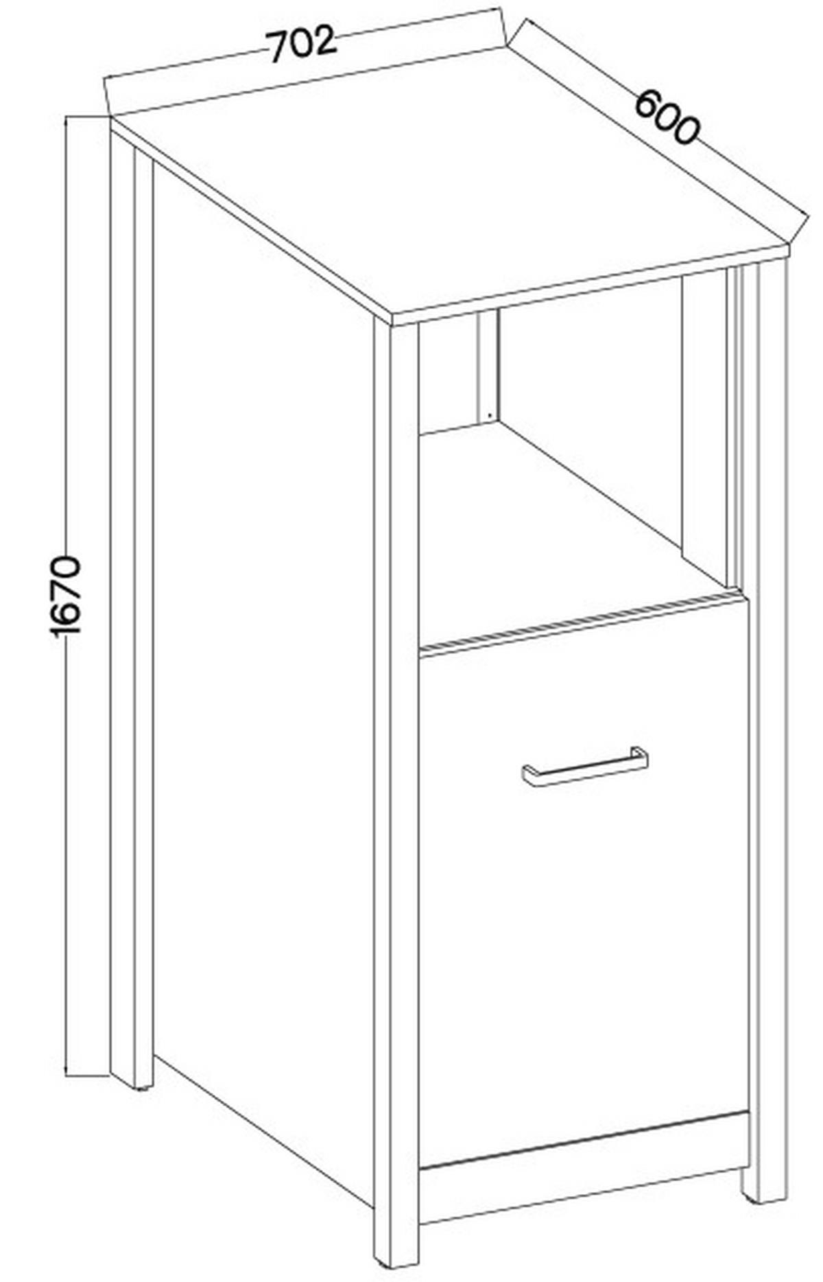 Skříňka na spotřebiče SAN - bílá/barvy stříbra, Moderní, kov/kompozitní dřevo (70/167/60cm) - Mömax