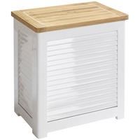 Truhe Classic 5066112 - Weiß/Teakfarben, ROMANTIK / LANDHAUS, Holz (45/48/31cm) - MID.YOU