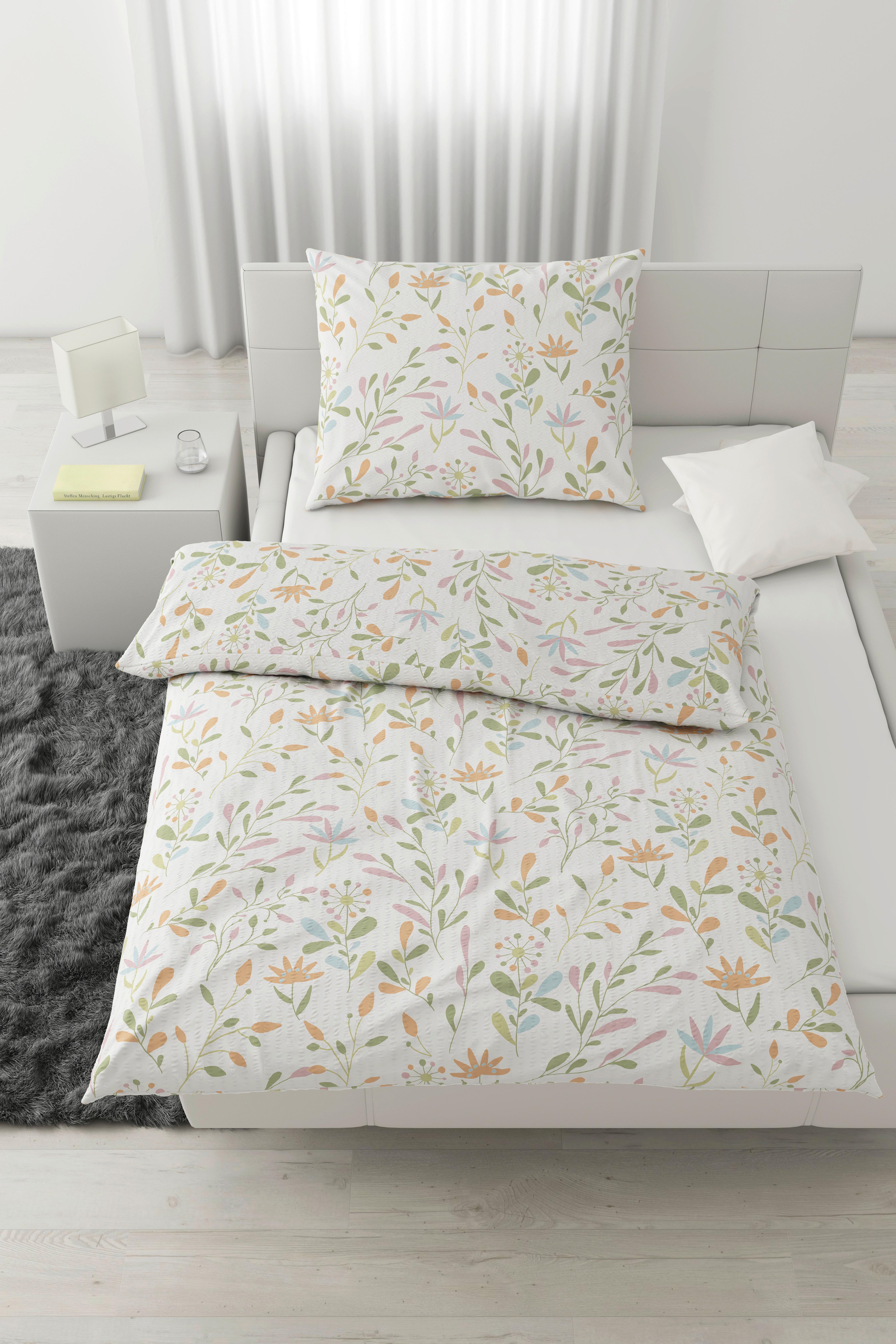 Posteľná bielizeň Marina, 70/90 140/200cm - biela, Konventionell, textil (140/200cm) - Mömax