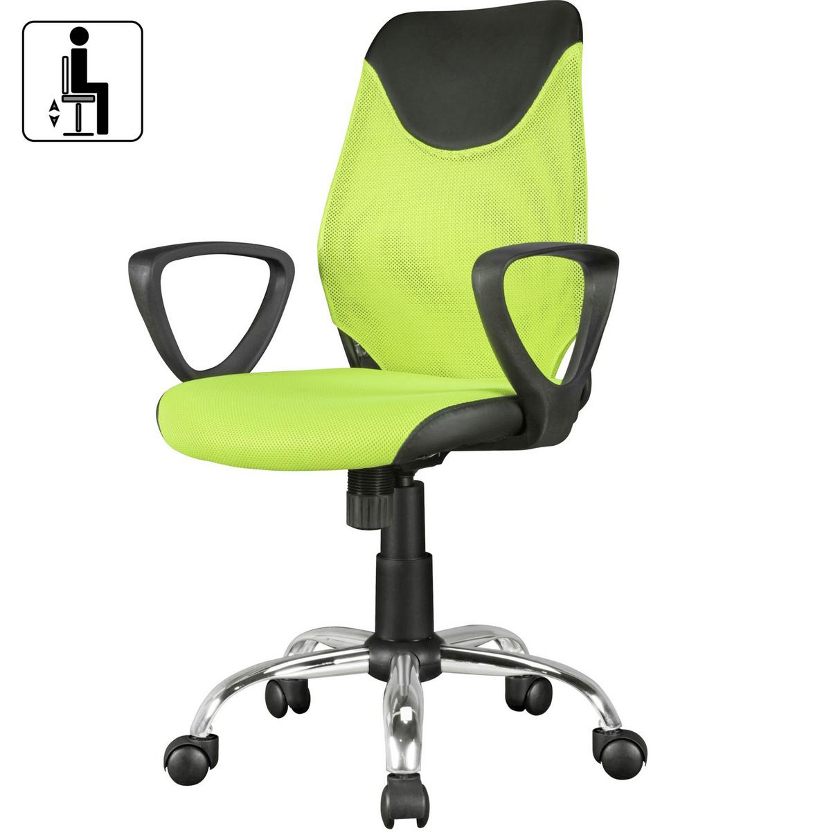 Otočná stolička pre dieťa Kika zelená - limetková/čierna, Modern, kov/plast (60/105/60cm) - MID.YOU