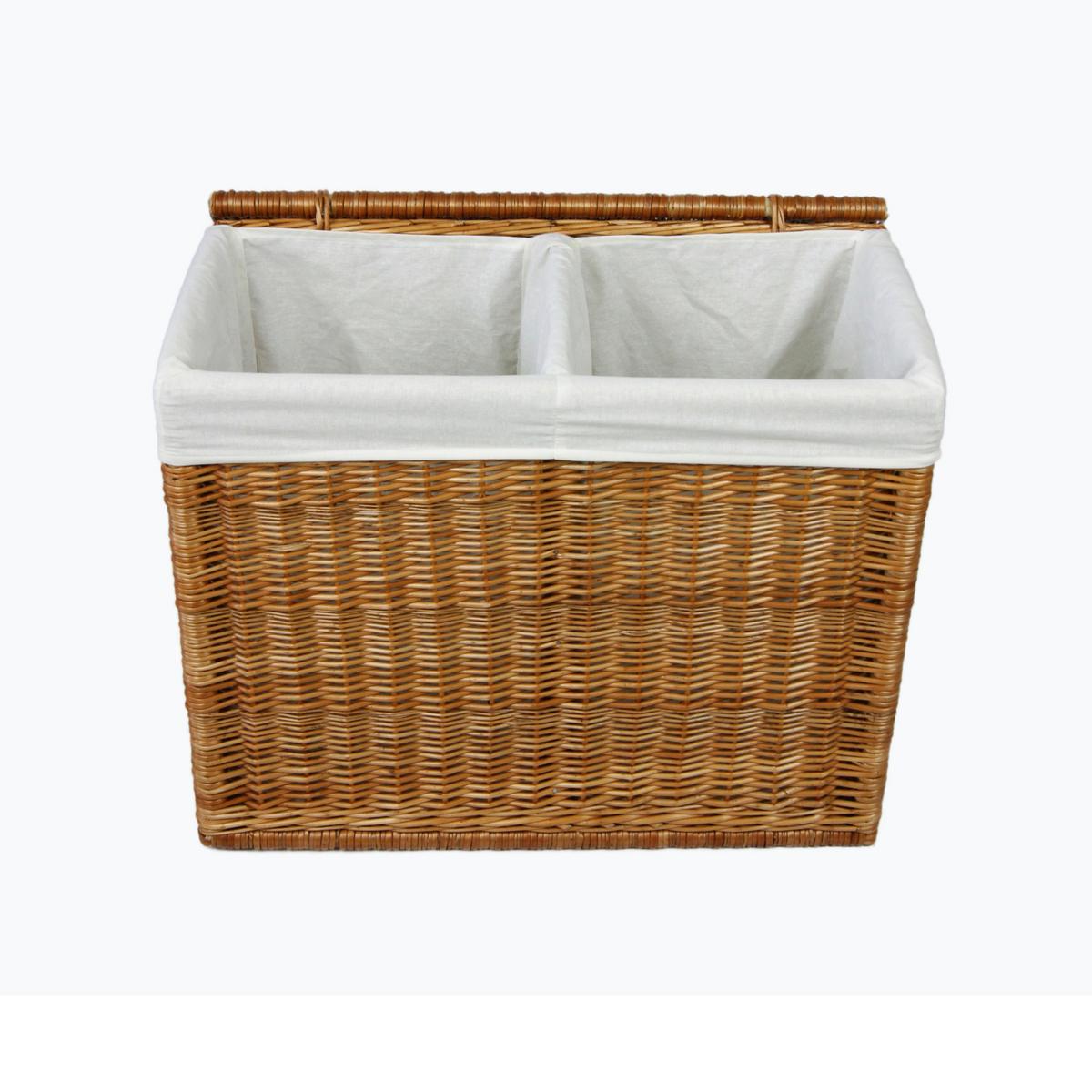 Wäschesammler Weide, LxBxH: 68x34x57 cm - Braun, Basics, Holz (68/34/57cm)