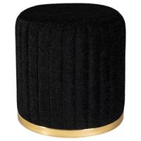 Hocker Doric 135 Schwarz/Goldfarben D: 43 cm - Goldfarben/Schwarz, Design, Textil (43/46cm) - Kayoom