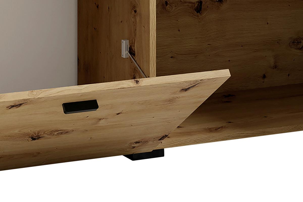 Sideboard Frame Eiche Artisan/Schwarz B: 200cm - Schwarz/Eiche Artisan, Design, Holzwerkstoff (200/75,5/37,5cm) - MID.YOU