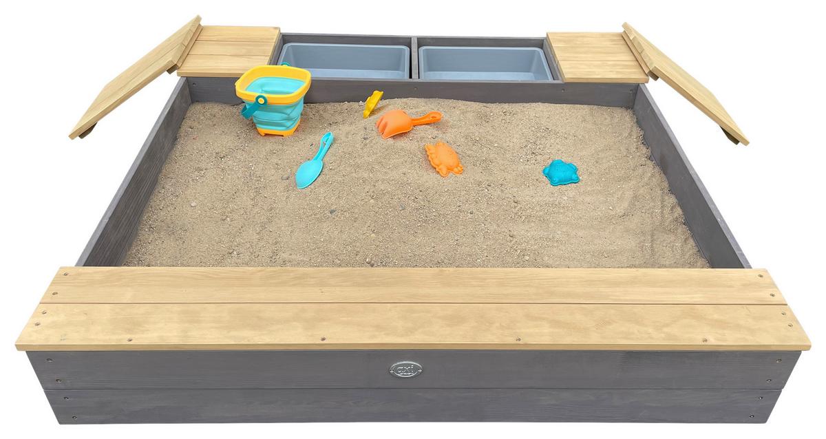 Sandkasten A031.016.20 - Braun/Grau, KONVENTIONELL, Holz (117/18,7/119cm) - Ambia Garden