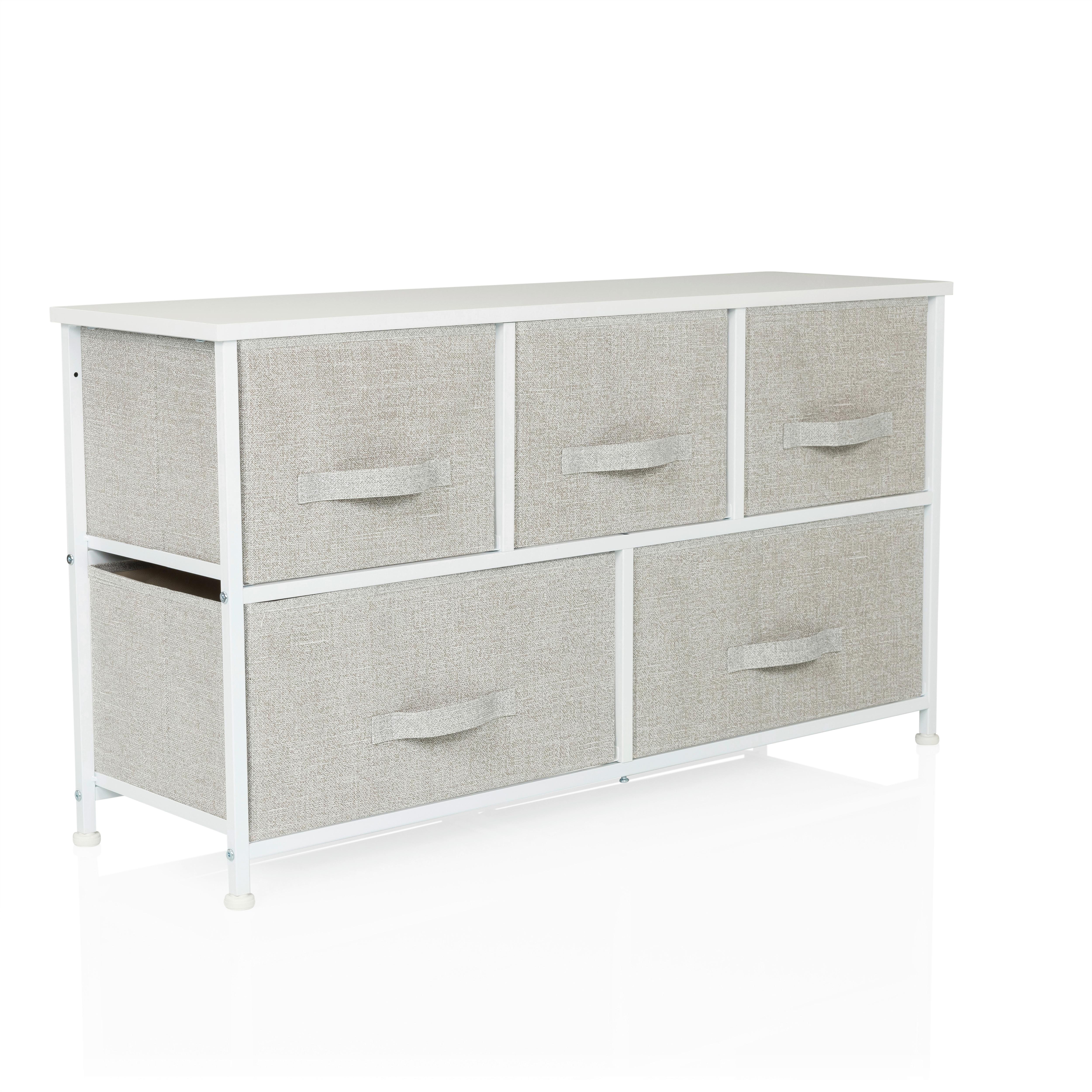 KOMODA FOLDAR - sivá/biela, Modern, textil/plast (100/55/30cm) - MID.YOU