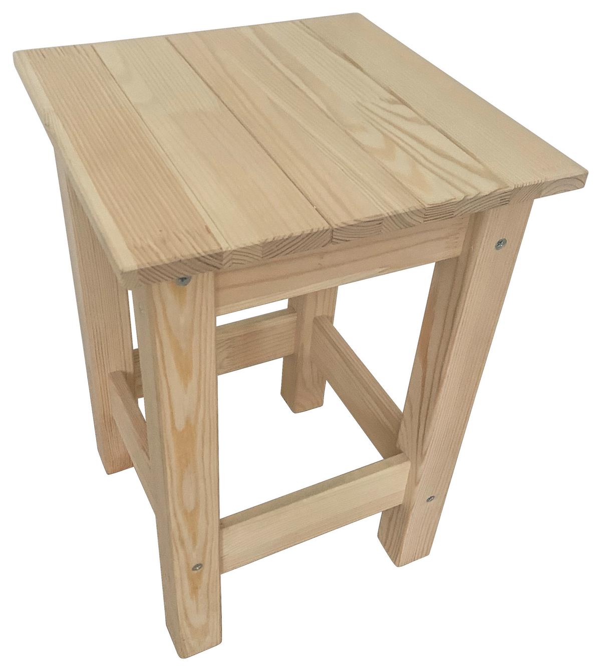 TABURETKA UNI 1 - farba borovice, Konventionell, drevo (33/45/33cm)