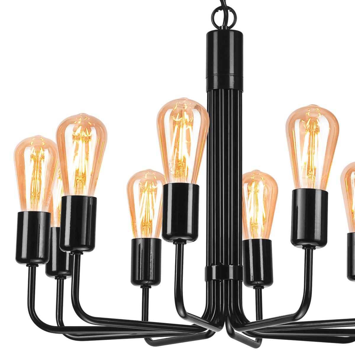 Hängeleuchte 44576 Tiffany - Schwarz Hochglanz, KONVENTIONELL, Metall (98/54/98cm)