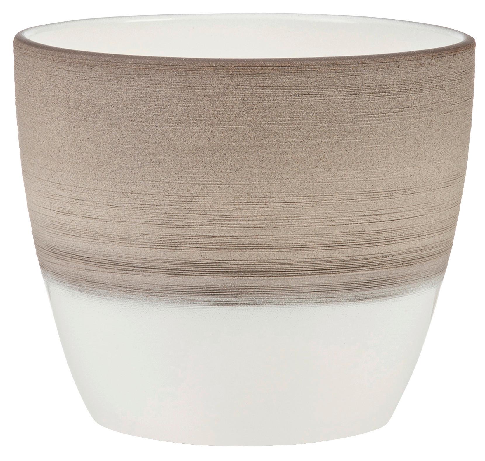 Kaspó Krém - krémszínű, kerámia (11/11/10cm)