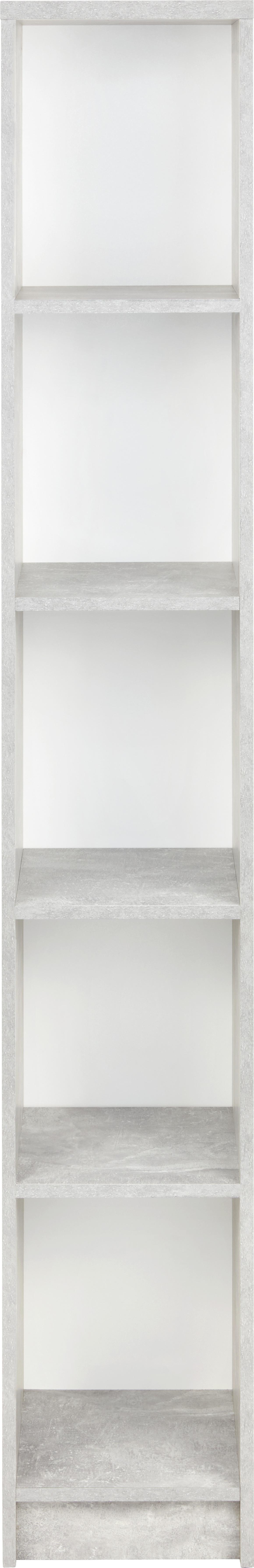 Regál 4-You New Yur06 - čierna/sivá, Moderný, kompozitné drevo/plast (30/189,5/34,6cm)