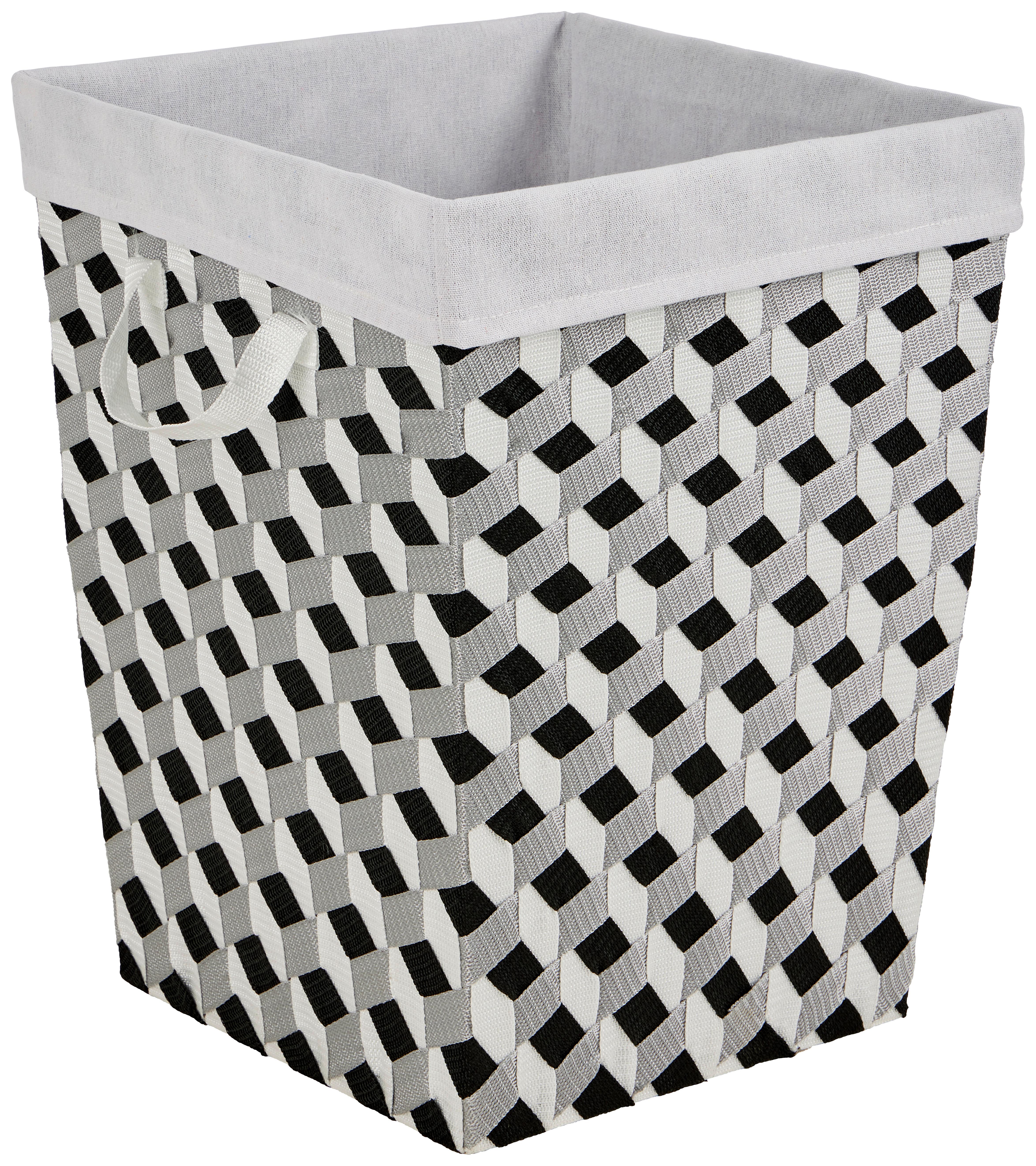 Wäschekorb Barbara - Schwarz/Weiß, Basics, Kunststoff/Metall (38/50/38cm) - Luca Bessoni