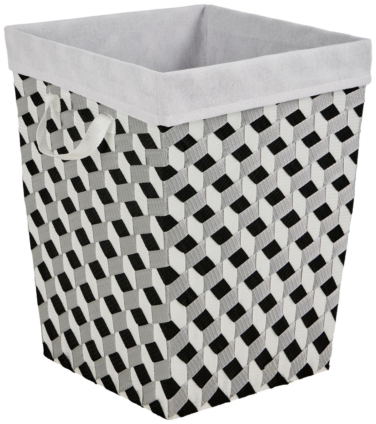 Ruháskosár Kb. 50l - fekete/fehér, Basics, műanyag/fém (38/50/38cm) - Luca Bessoni