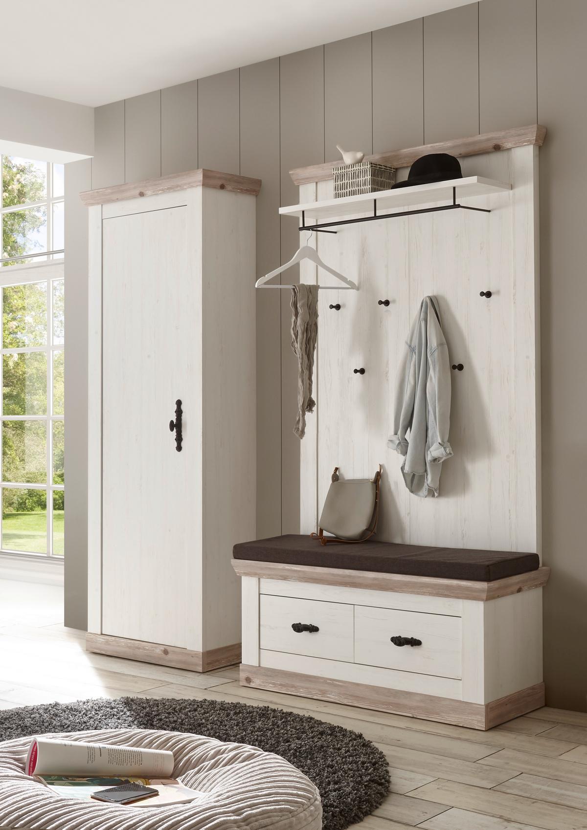 Garderobe Florenz Pinienfarben/Hellbraun 190 cm - Hellbraun/Pinienfarben, Design, Holzwerkstoff (190/201/45cm) - MID.YOU