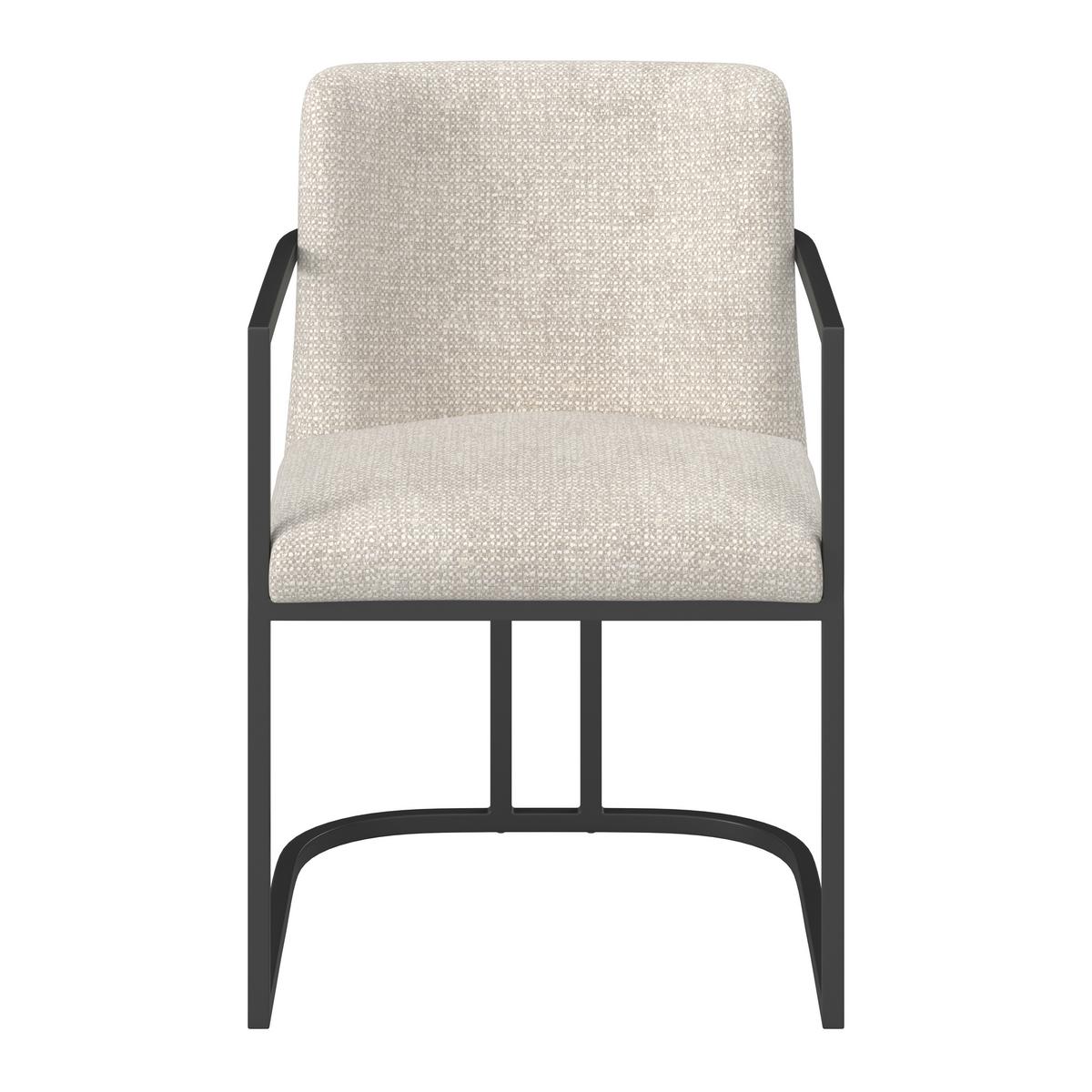 Stolička s podrúčkami AMARA - čierna/svetlosivá, Modern, kov/drevo (55/81,5/60cm) - Bessagi Home