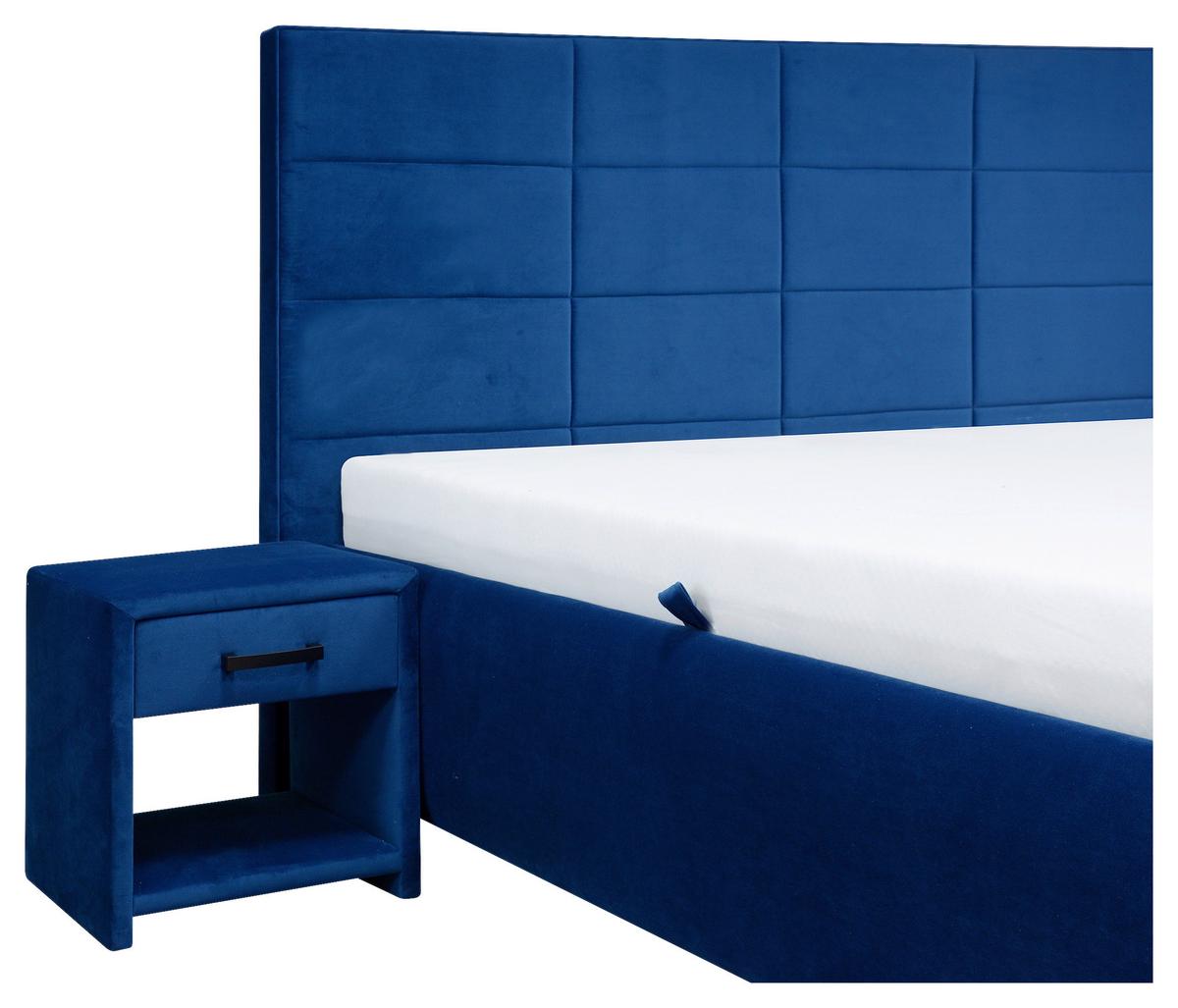 NOČNÍ STOLEK OLYMPIA - tmavě modrá, Moderní, textil (48/49/42cm)