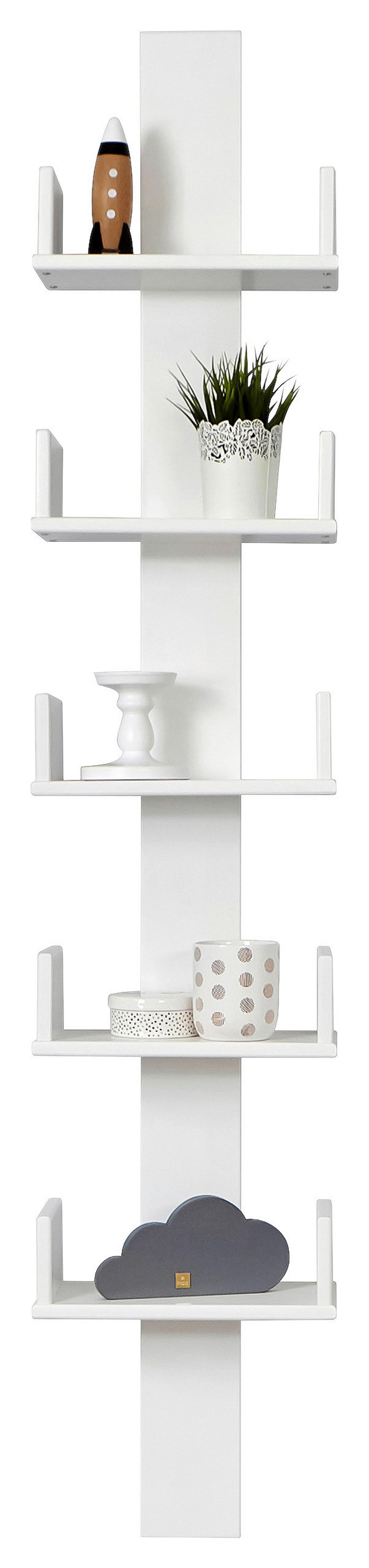 Wandregal Pepe B: 35cm Weiß - Weiß, MODERN, Holz (35/180/17cm) - MID.YOU