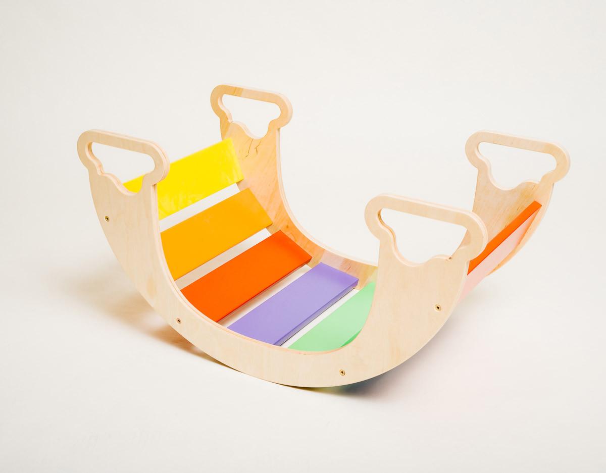 Wippe The Sway Rainbow - Multicolor/Naturfarben, Basics, Holz (40/75/37cm)