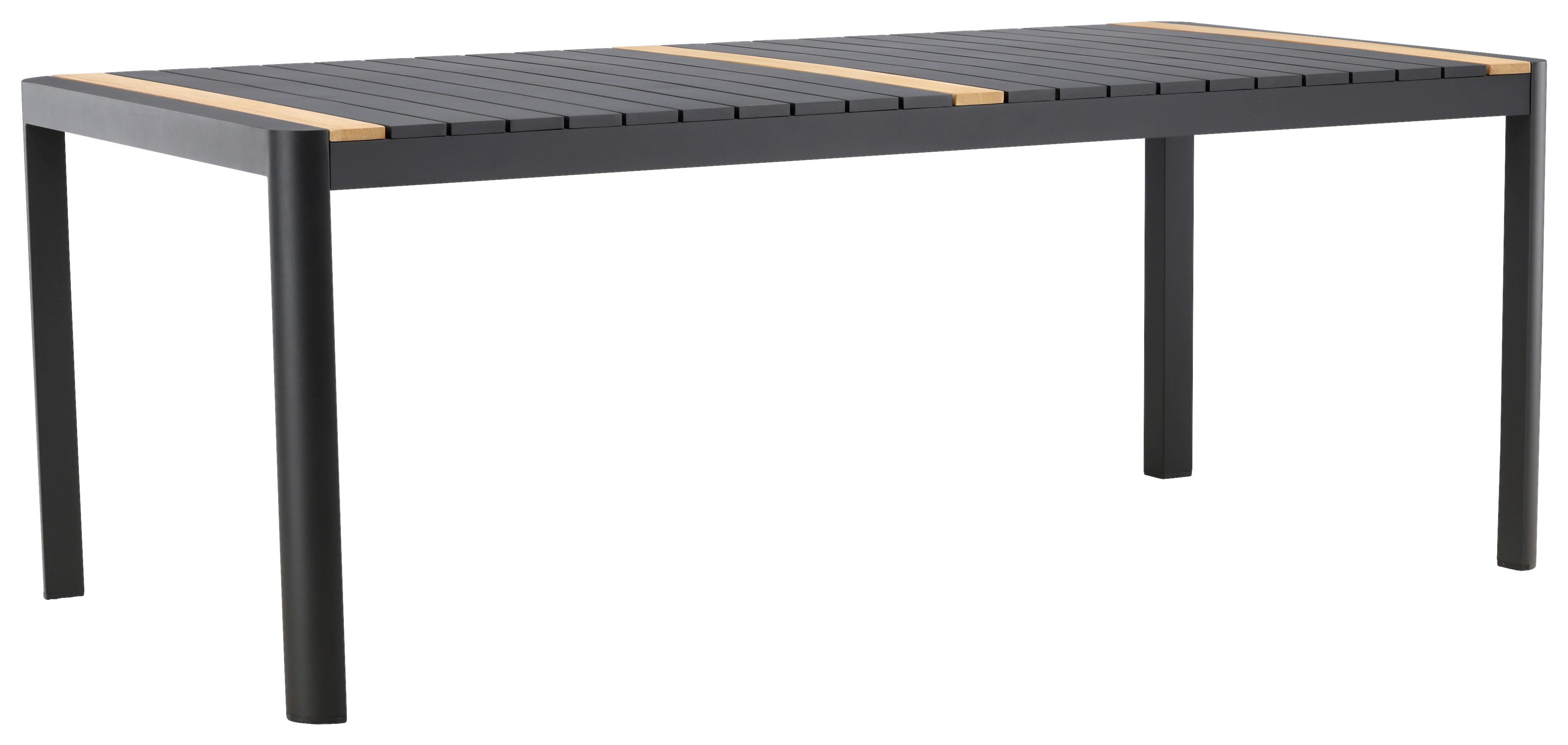 Gartentisch Togo Teakholz/Metall L 100 cm - Schwarz, KONVENTIONELL, Holz/Metall (100/75/200cm) - Gardenson