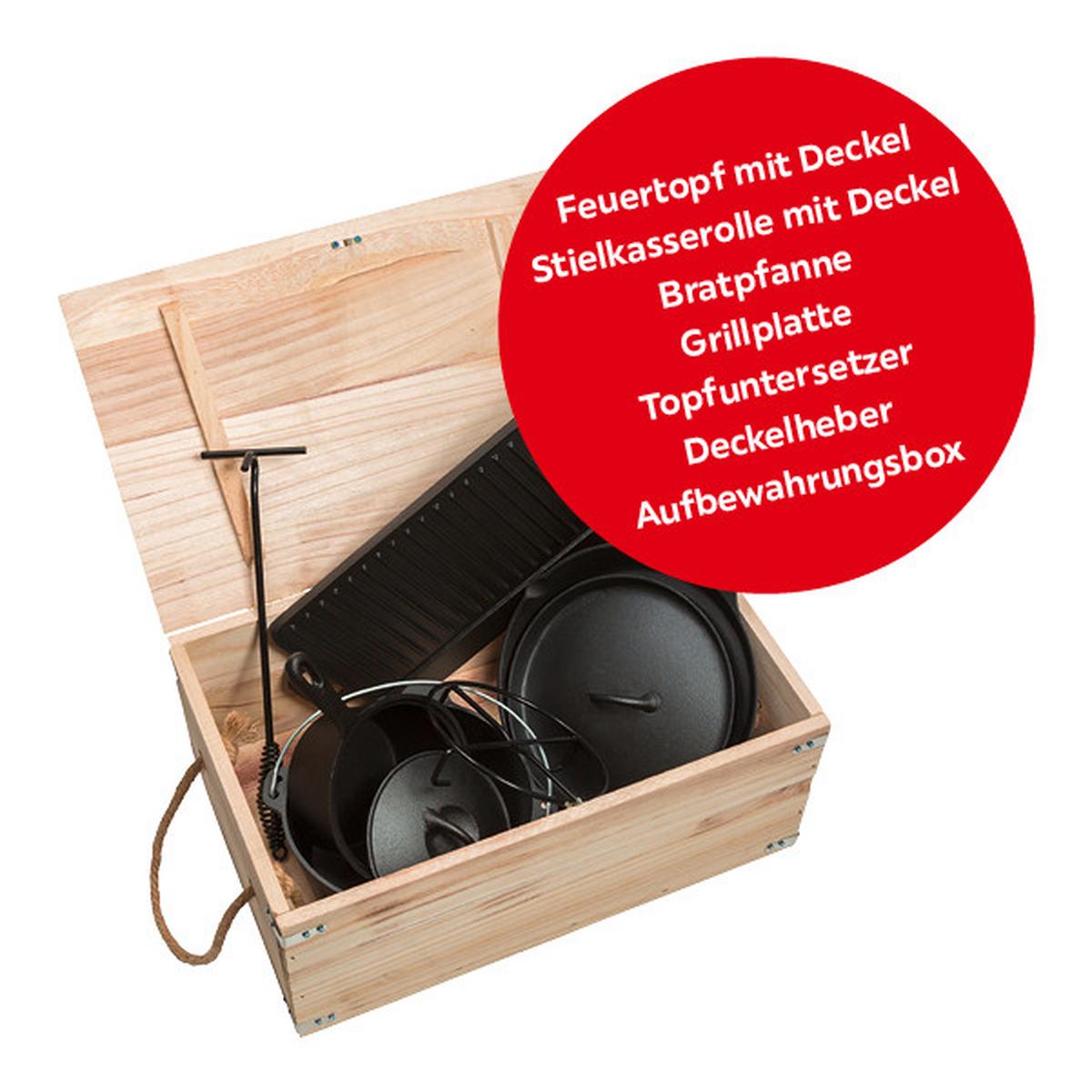 Dutch-Oven-Set Kochtopfset - Schwarz, Basics, Metall