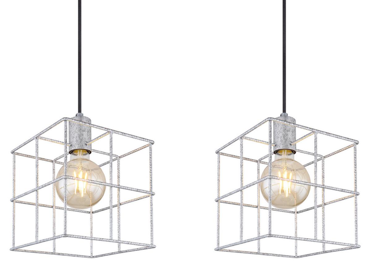 Hängeleuchte Merril H: 129 Cm 3-Flammig Zinkfarben - Zinkfarben, Design, Metall (95/20/129cm) - Globo