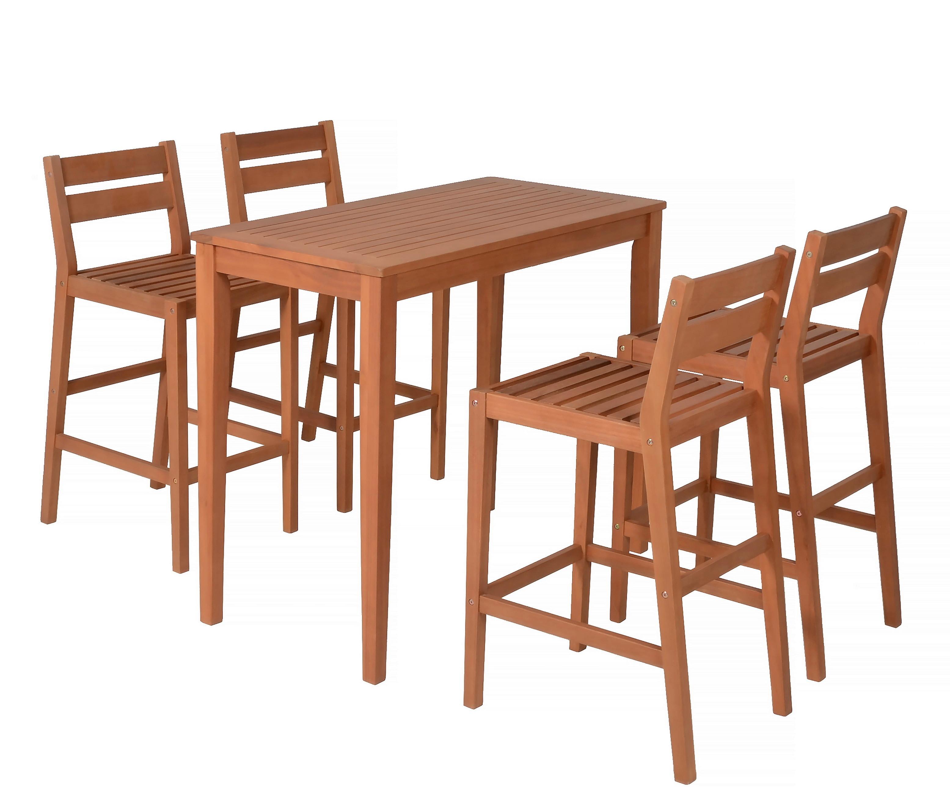 Gartenmöbel Set 5-Tlg. Maine Eukalyptusholz - Eukalyptusholzfarben/Braun, MODERN, Holz - Gardenson