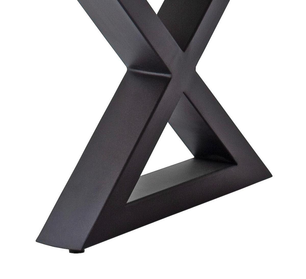 Couchtisch Holz Massiv Cartagena Walnuss/Anthrazit - Anthrazit/Walnussfarben, MODERN, Holz/Metall (110/45/70cm)