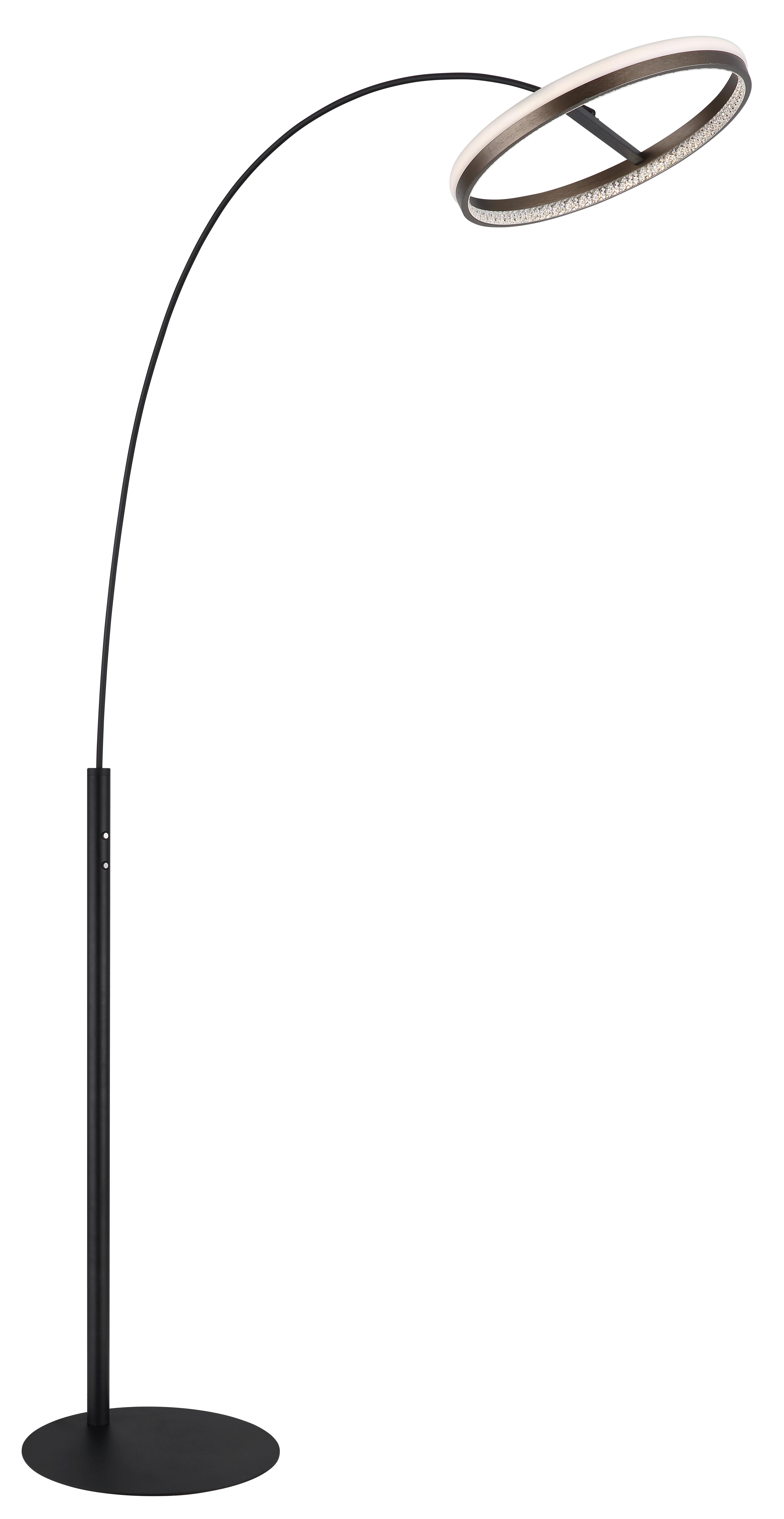 LED-Stehleuchte 67179s Della - Klar/Dunkelgrau, Design, Kunststoff/Metall (92,5/39,5/190,4cm) - Globo