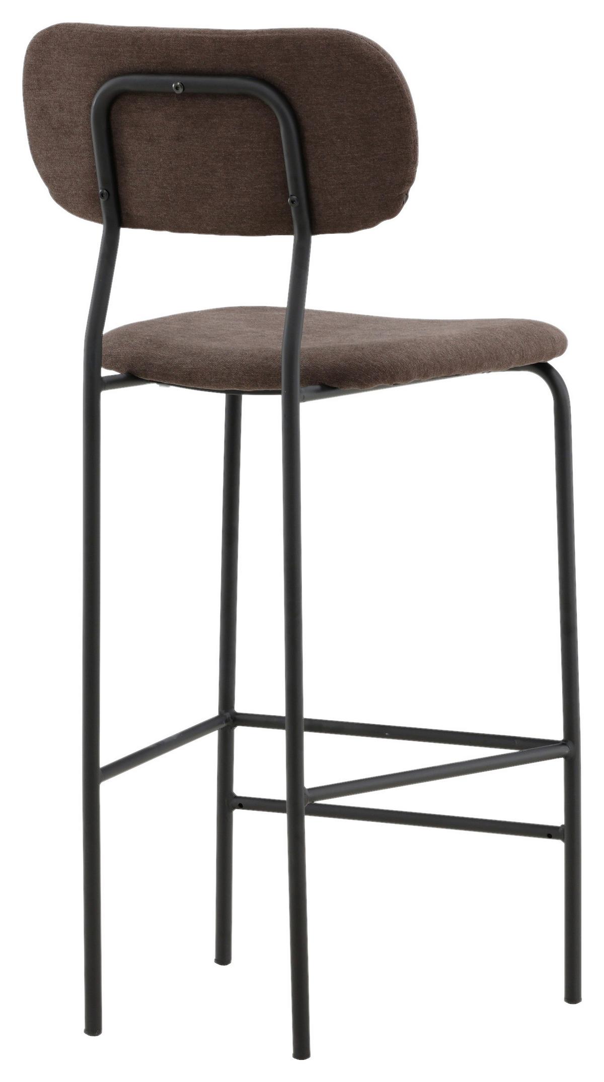 Barhocker-Set Ralf - Braun, Design, Textil/Metall (47/105/49cm) - Livetastic