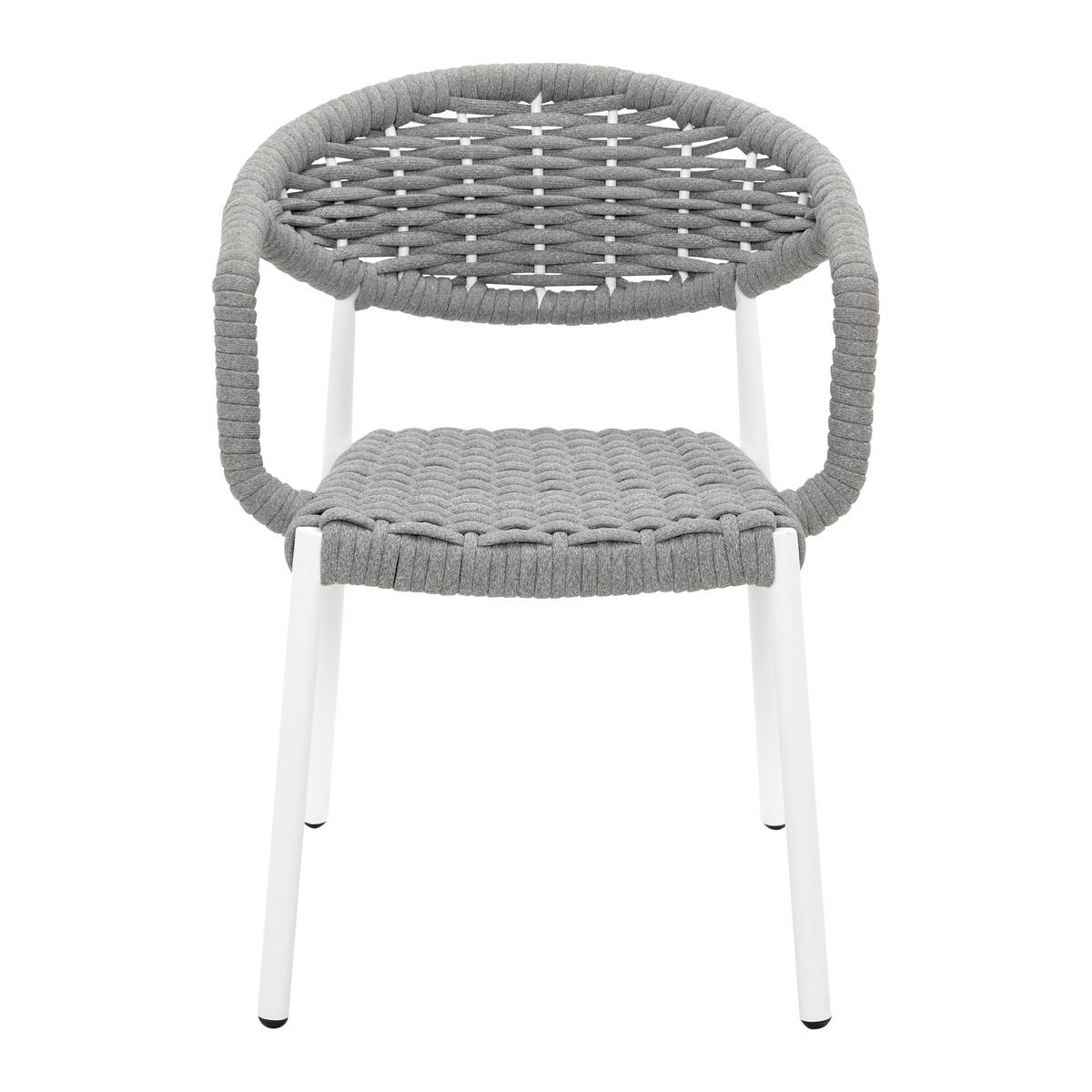 Zahradní židle ANTONIA šedá - šedá/bílá, Moderní, kov/textil (58/76/59cm) - Bessagi Garden