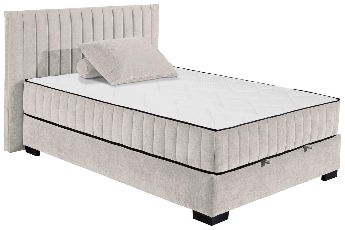 Boxbett Nagol C - Beige/Schwarz, MODERN, Holzwerkstoff/Textil (140/200cm) - MID.YOU