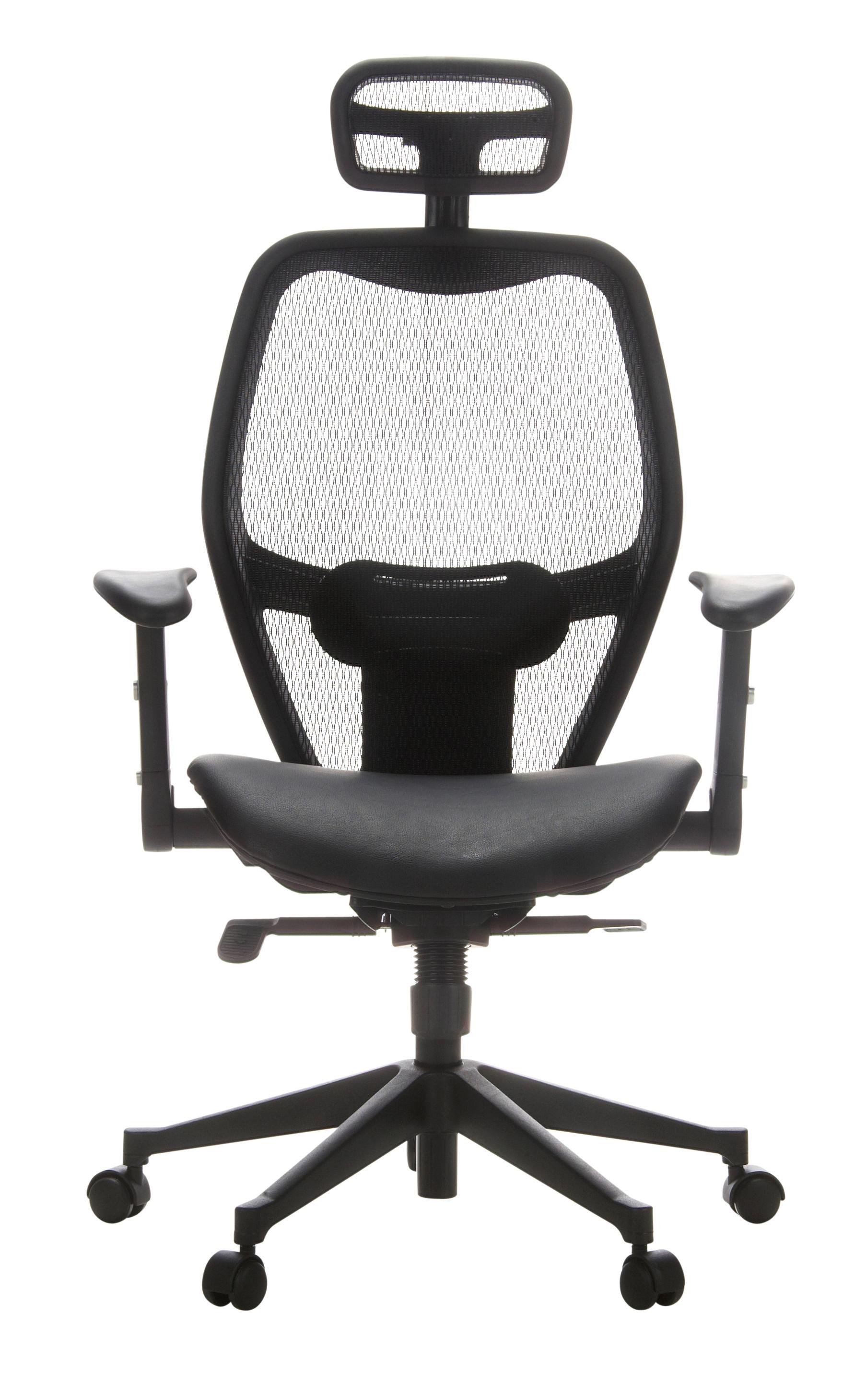 Drehtsuhl Air-Port 360°drehbar Schwarz Bis 110 Kg - Schwarz, Basics, Leder/Kunststoff (59/117/48cm) - MID.YOU
